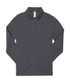 Dames Polo Lange Mouw B&C PW462 Dark Grey